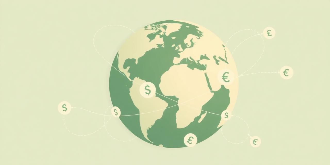 International ecommerce payment processing with global currency icons