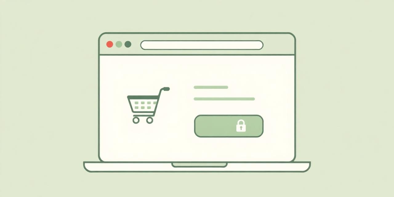 Online payment checkout screen with secure padlock for ecommerce