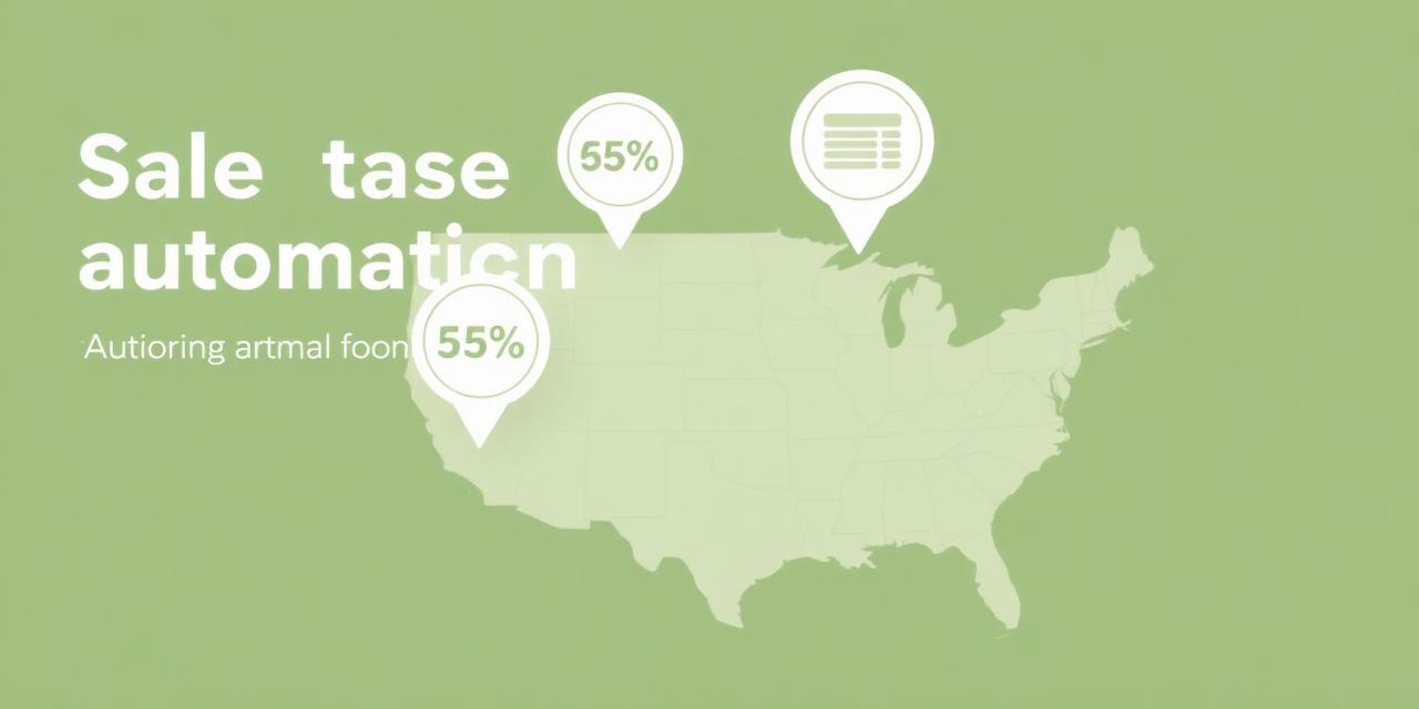 Sales tax automation map of the United States with state tax rate badges